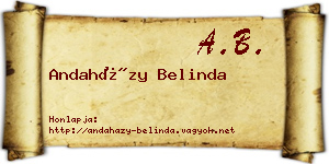 Andaházy Belinda névjegykártya